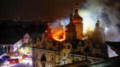 Russian strikes kill nine in Ukraine and damage historic cathedral, officials say