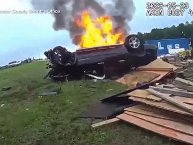 WATCH:  Woman rescued from burning car speaks out